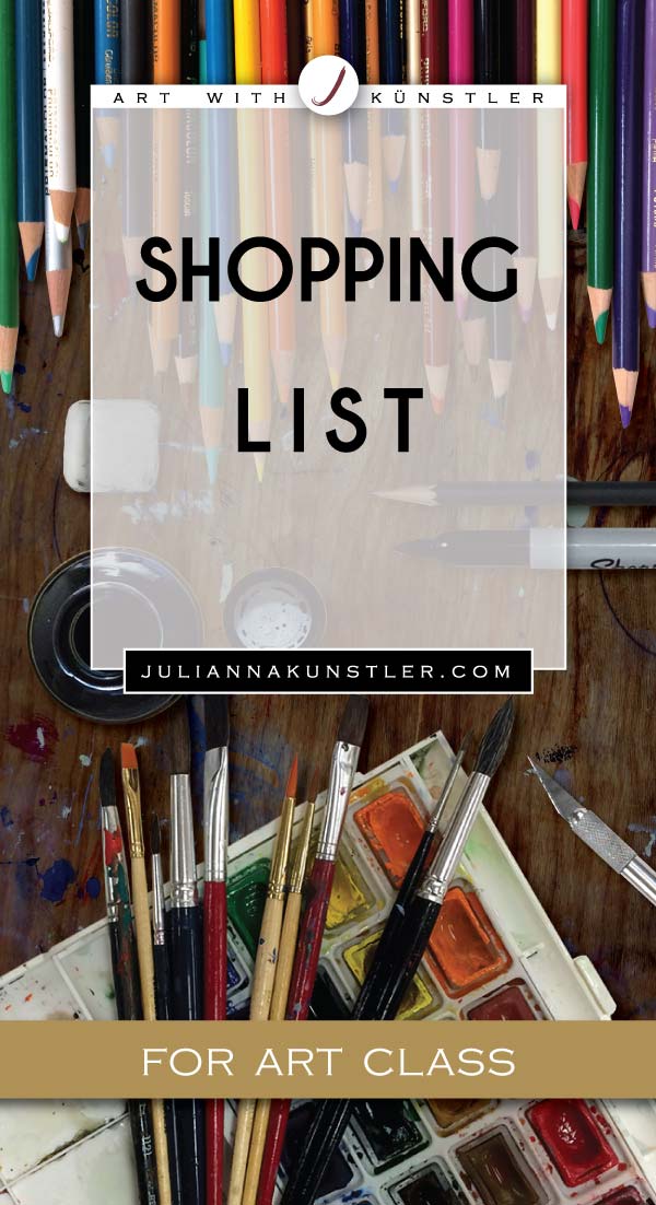 Shopping list of art supplies for high school Art classes. Links to buy.