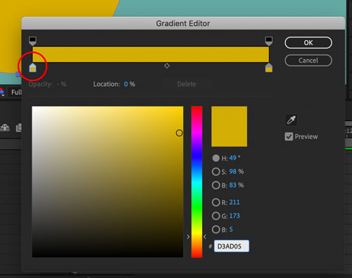 Adobe AfterEffects bouncing ball animation