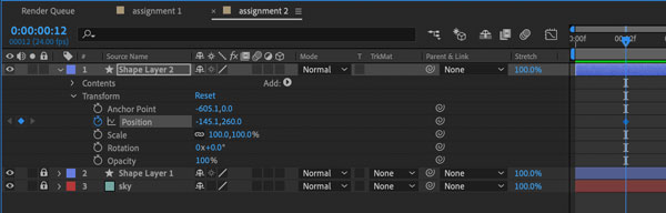 Adobe AfterEffects bouncing ball animation