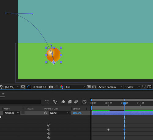 Adobe AfterEffects bouncing ball animation