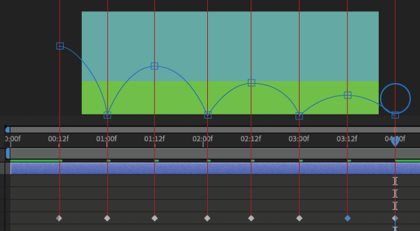 Adobe AfterEffects bouncing ball animation