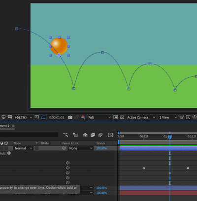 Adobe AfterEffects bouncing ball animation