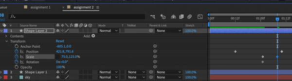 Adobe AfterEffects bouncing ball animation