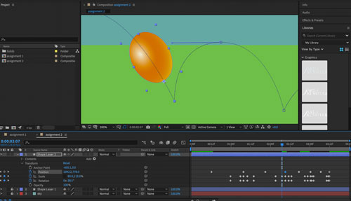 Adobe AfterEffects bouncing ball animation