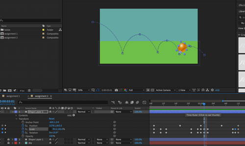 Adobe AfterEffects bouncing ball animation