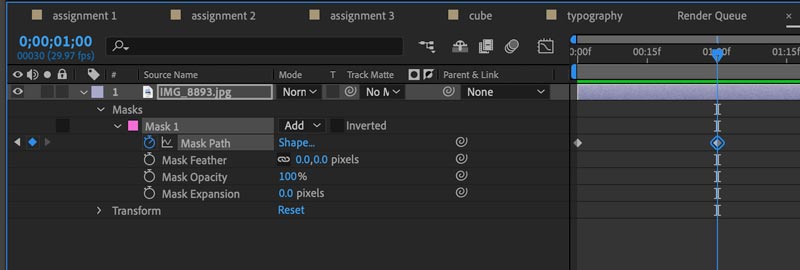 Masks and matte track in Adobe AfterEffects