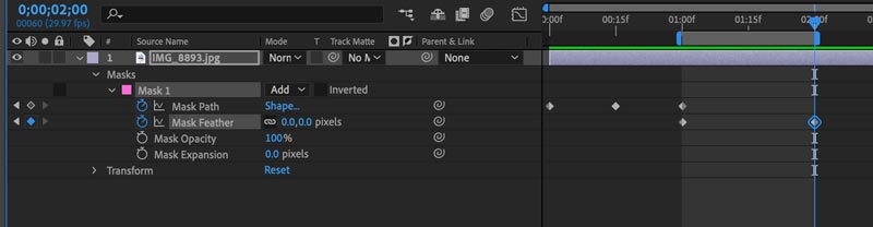 Masks and matte track in Adobe AfterEffects