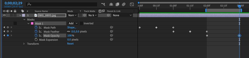 Masks and matte track in Adobe AfterEffects