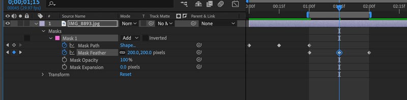 Masks and matte track in Adobe AfterEffects