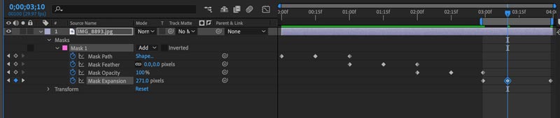 Masks and matte track in Adobe AfterEffects