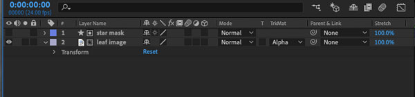 Masks and matte track in Adobe AfterEffects