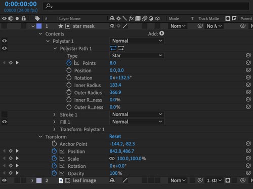 Masks and matte track in Adobe AfterEffects