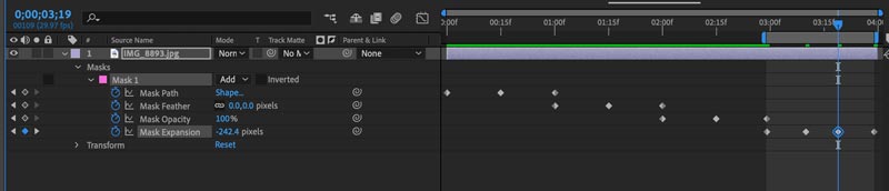 Masks and matte track in Adobe AfterEffects