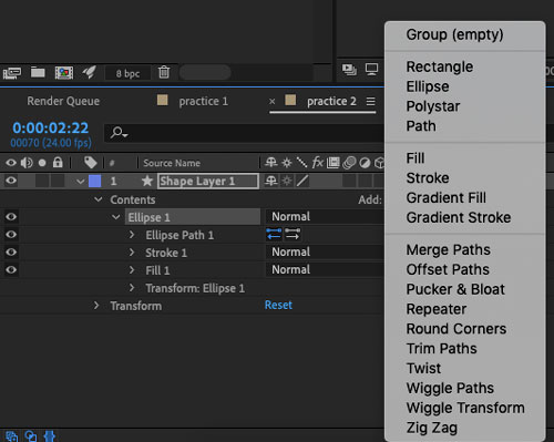Adobe AfterEffects solids vs shapes
