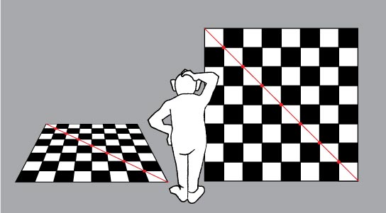checkerboard in 1 point perspective