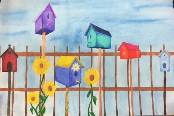 birdhouses in 2 point perspective