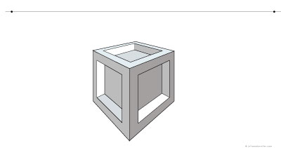 cube in 2 point perspective