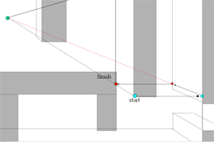 detached wall in perspective