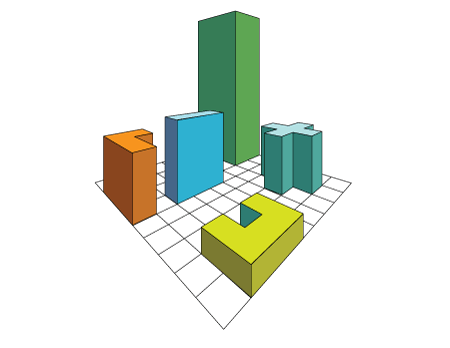 3D forms on a grid