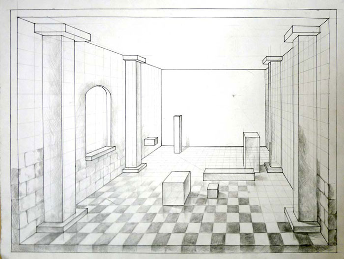 room in 1 point perspective