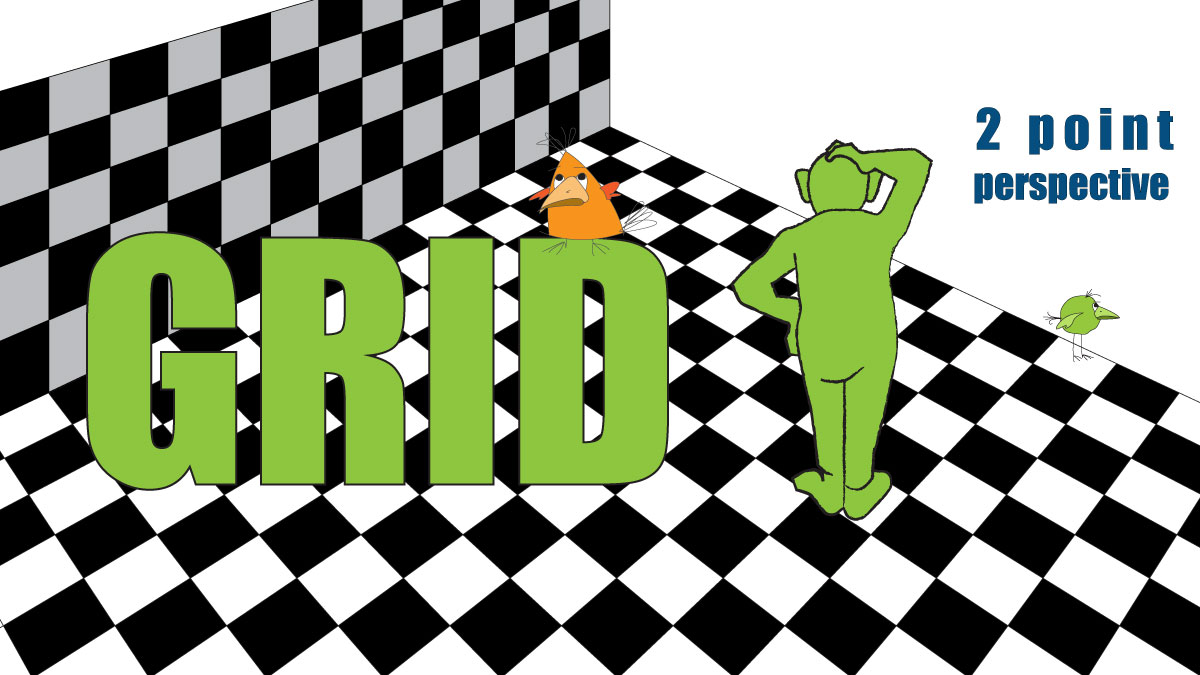 grid in 2 point perspective