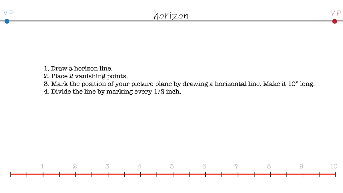 grid in 2 point perspective
