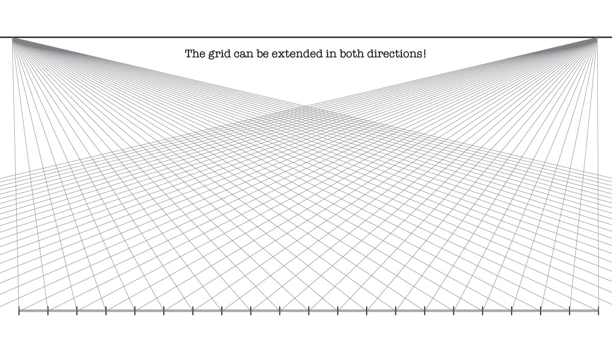 grid in 2 point perspective