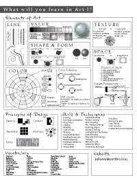 Elements of art. What will you learn in Art 1.