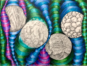 opart with texture spheres