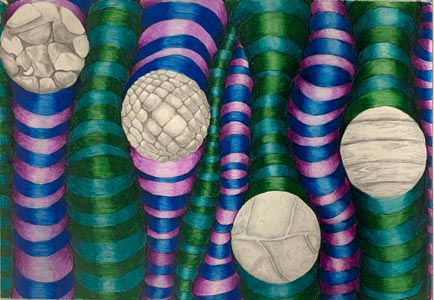 opart with texture spheres