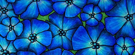 coloring background with blue flowers