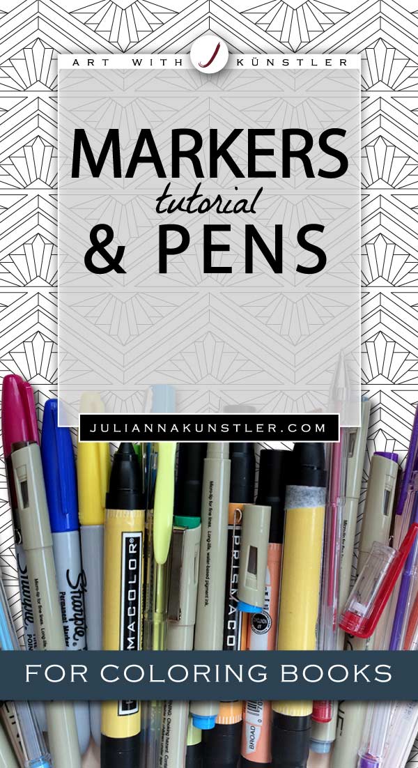 Using markers and pens for coloring books