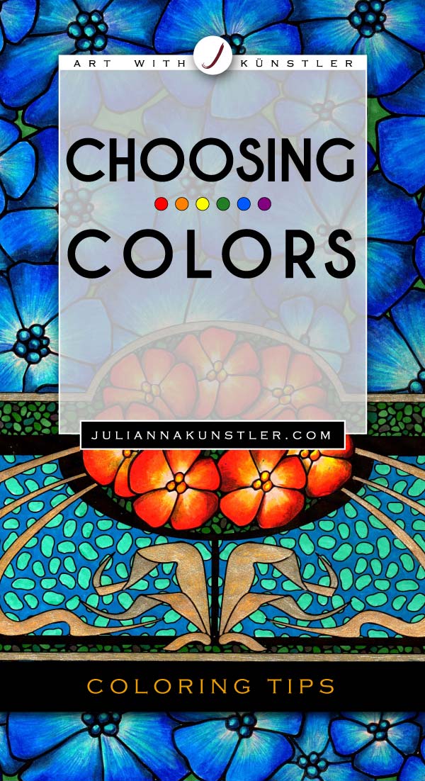 Choosing colors for your coloring project - books or prints. How to use color schemes. Color Theory basics.
