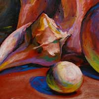 still life oil pastel