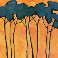 landscape painting with trees