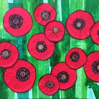 collage with poppies
